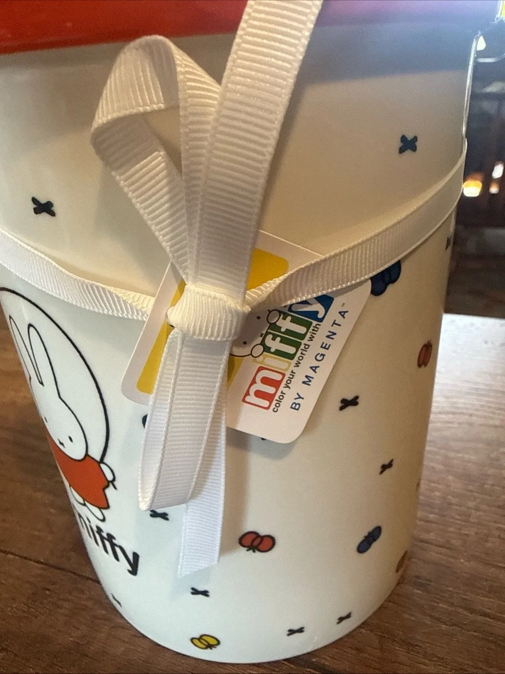MIFFY KITCHEN Canister in White with ORANGE RIM